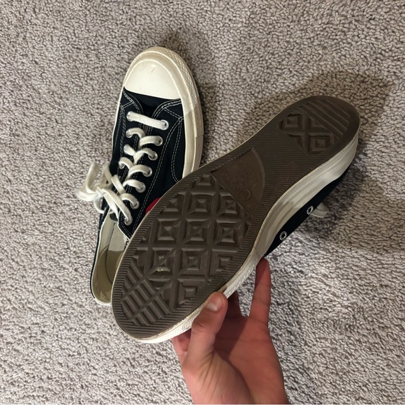 Converse Black and Red Heart Sneakers - Picture 4 of 5